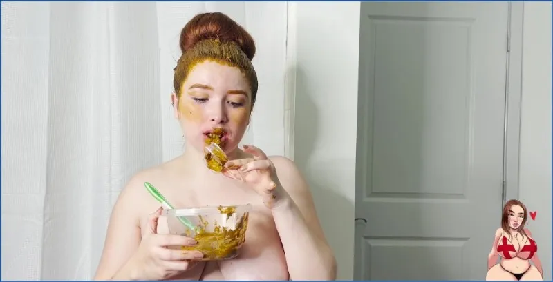 GingerCris et sa routine de maquillage sale avec de la crème de scato - vidéo fétiche