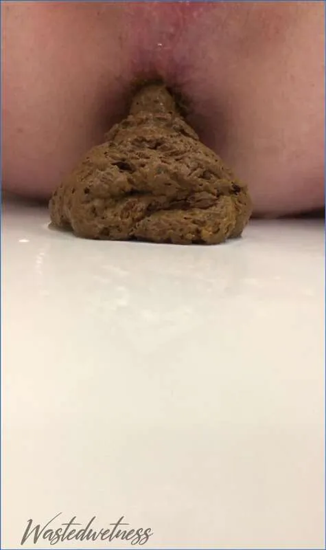 Wastedwetness étale une masse de chocolat brun et pousse un gros tas - vidéo scato